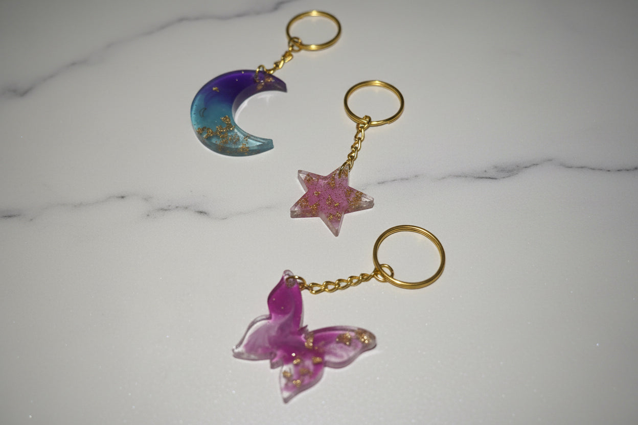 The Phases Keychain Trio Set