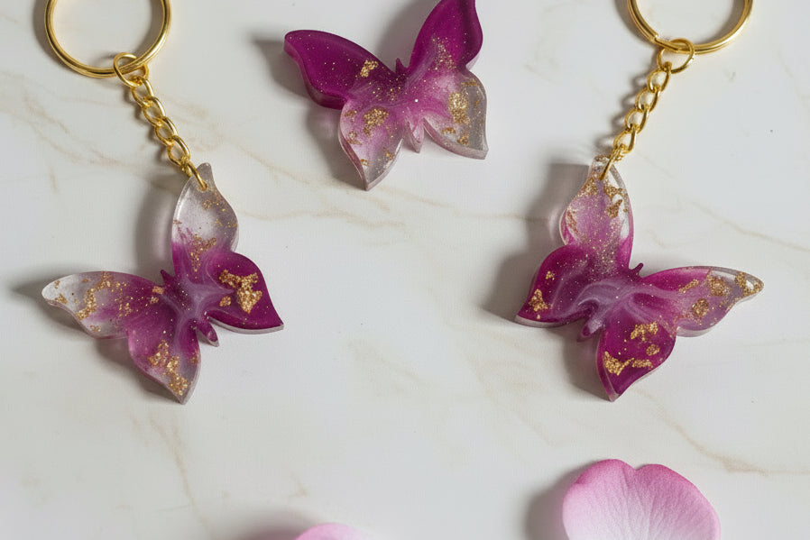 Crowned Serenity Butterfly Keychain