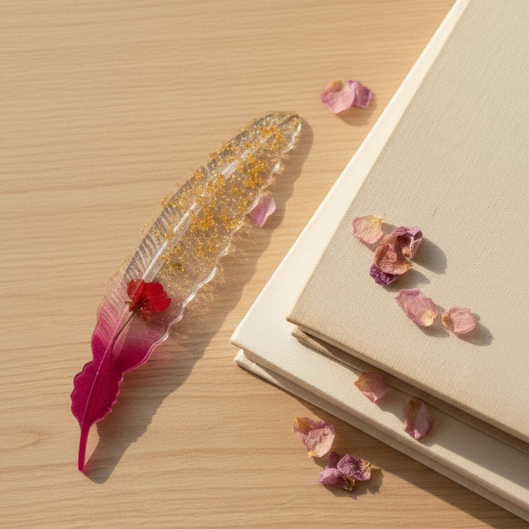 Crowned Serenity Feather Bookmark