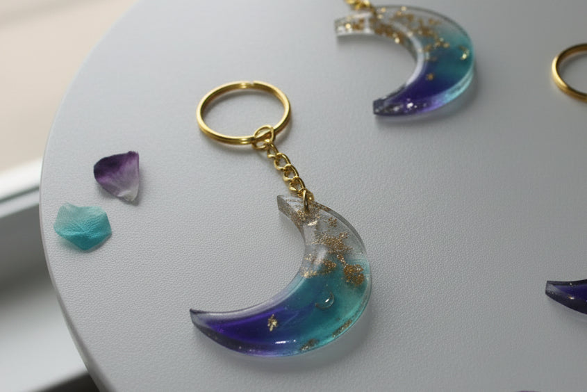 Mystic Waters Moon Keychain