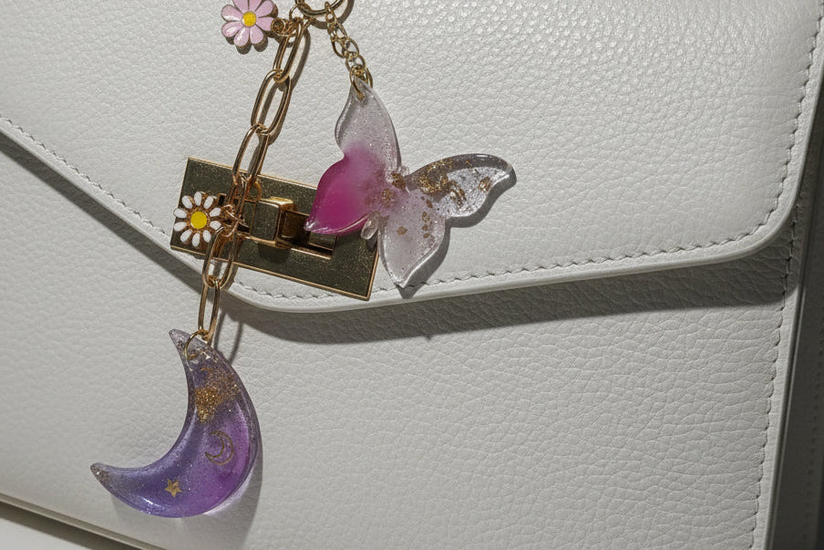 Sacred Embrace Moon & Butterfly Keychain Set