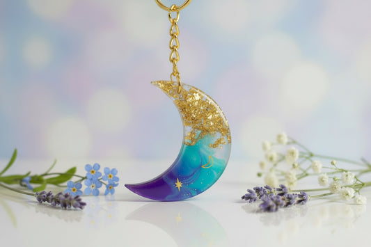 Mystic Waters Moon Keychain