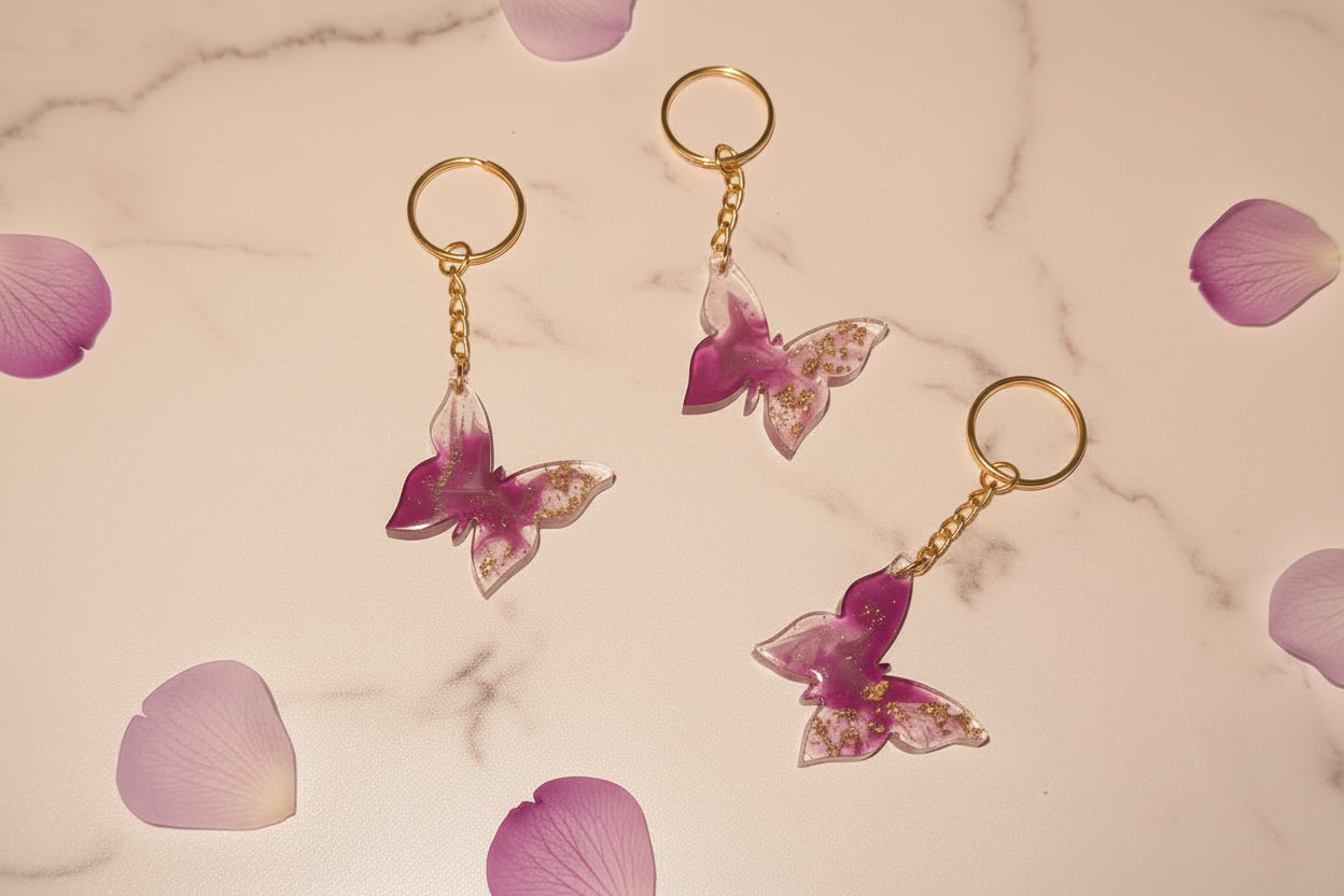 Crowned Serenity Butterfly Keychain