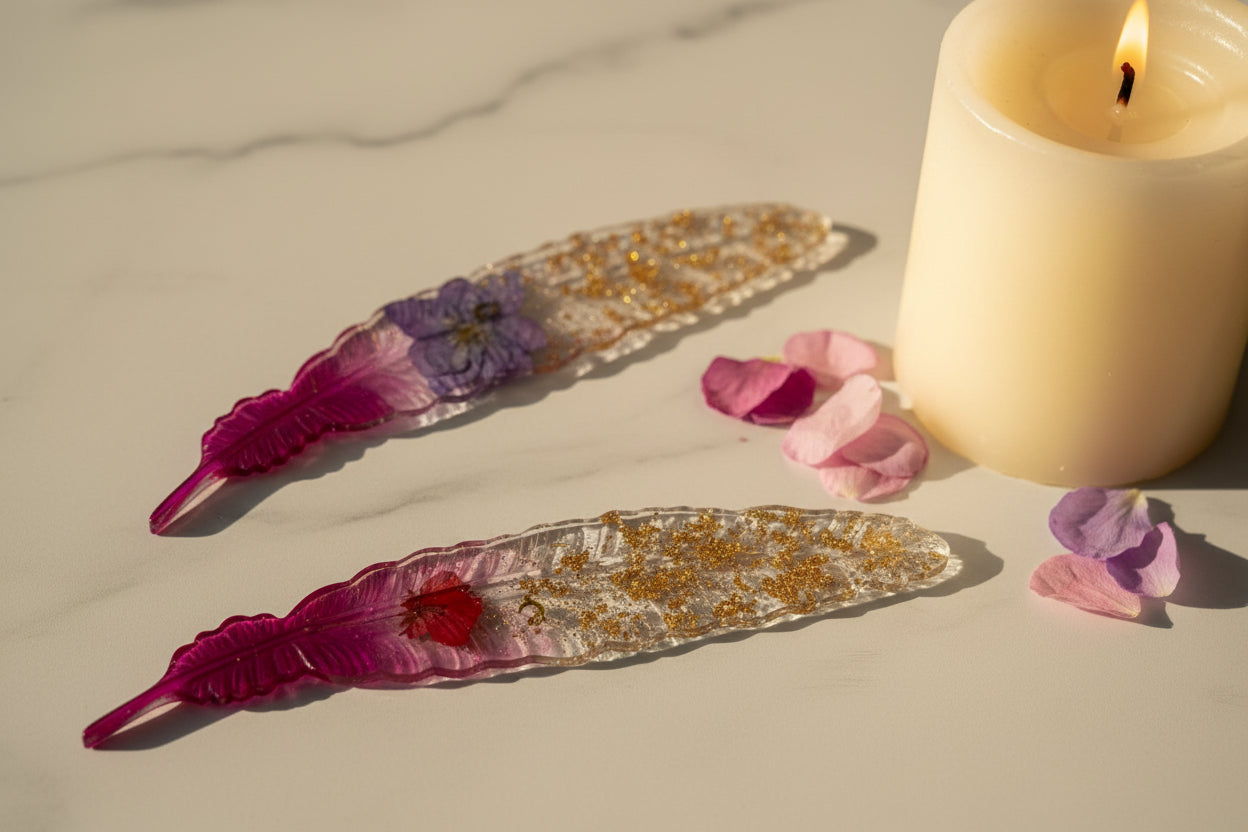 Crowned Serenity Feather Bookmark