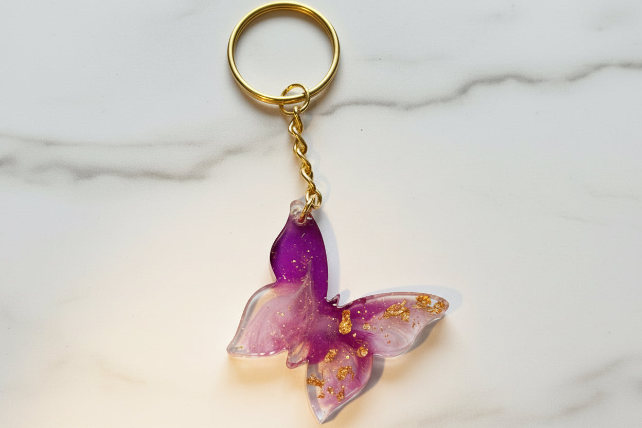 Crowned Serenity Butterfly Keychain