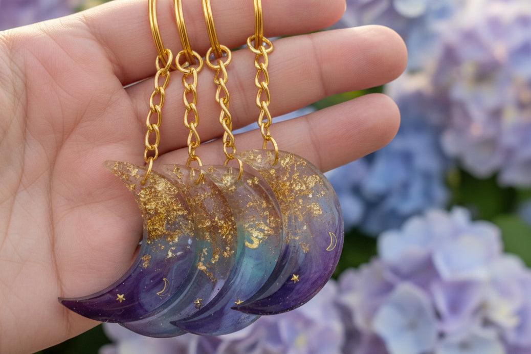 Mystic Waters Moon Keychain