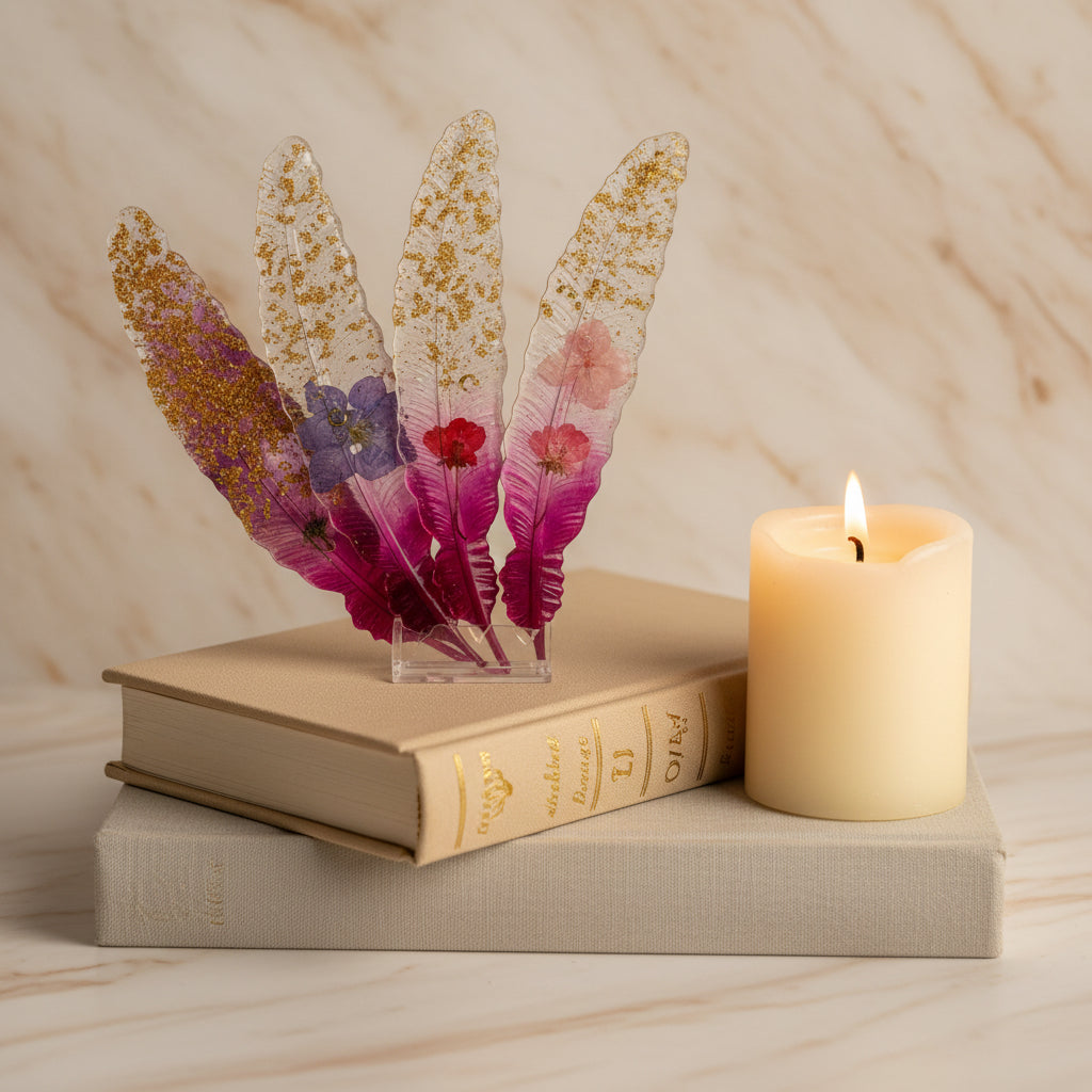 Crowned Serenity Feather Bookmark