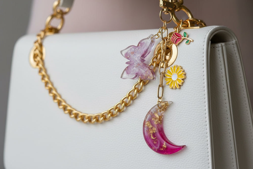 Crowned Serenity Moon & Butterfly Keychain