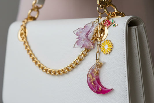 Crowned Serenity Moon & Butterfly Keychain