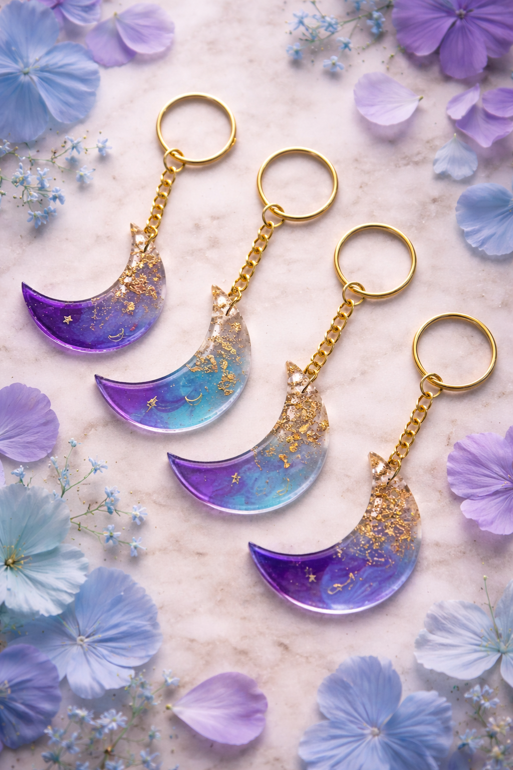 Mystic Waters Moon Keychain